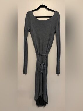 Elie Tahari Women’s Backless Gray Jersey Tie-Waist Dress